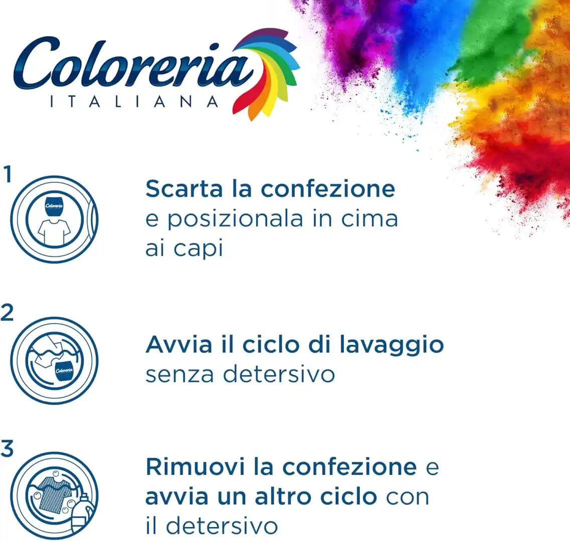 Coloreria Italiana Grey Colorante Tessuti e Vestiti in Lavatrice Nero Intenso