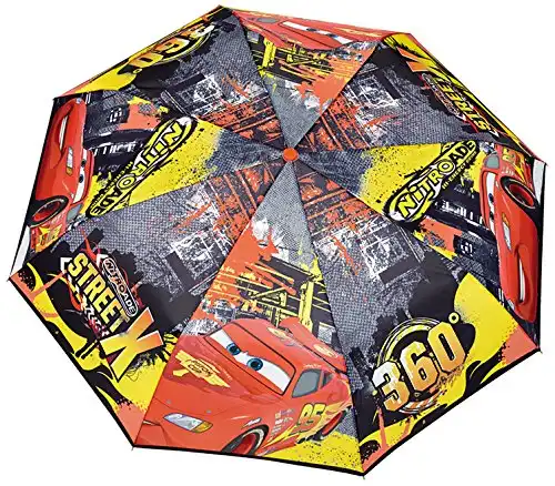 Ombrello Pieghevole Borsa Cartella Perletti Apertura Manuale Pioggia Cars Rosso