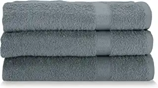 Set Di 3 Asciugamani Cm 60X100 Spugna Di Puro Cotone 420 G/MQ Metallo Gabel