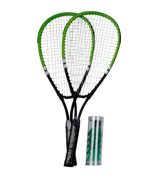 Set Badminton 2 Racchette Grip Tape e 5 Volani Gioco Adulti e Bambini