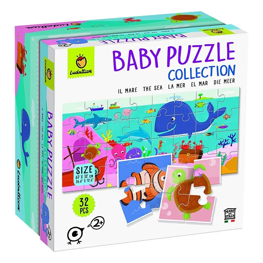 Ludattica Baby Puzzle Collection il Mare The Sea 32 PCS 67 x 32 cm Made in Italy