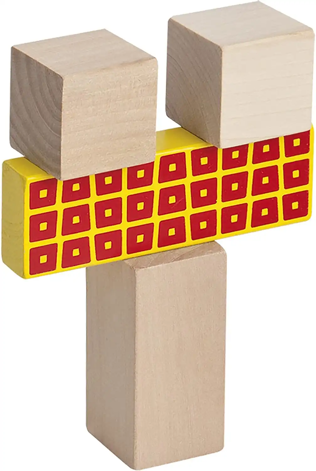 Eichhorn Secchiello con Mattoncini di Legno Colorati 50 Pezzi Set Costruzioni