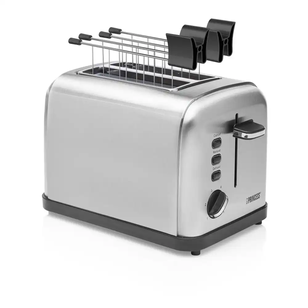 Princess Style Tostapane in Acciaio Design Elegante 2 Vani 850W Campeggio Casa