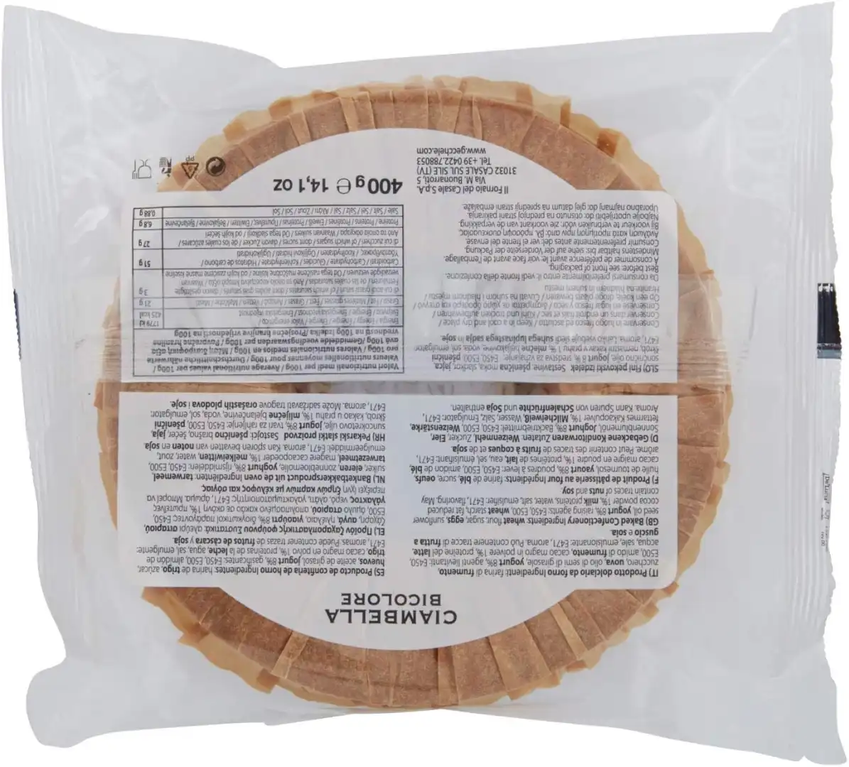 Gecchele Torta Ciambella Bicolore 400g Preparata Con Yogurt Intero 8%