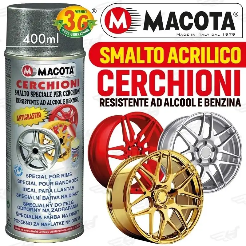 Macota Smalto Speciale Cerchioni Vernice Spray 400ML Tuning Giallo Metallizzato