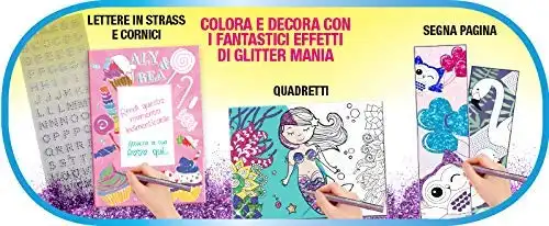 Laboratorio Glitter Mania Pennarelli e 1000 Accessori per Creare Disegni