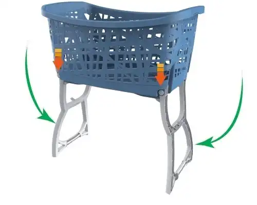 Cesta Bucato Con Gambe Reclinabili Stand Up Porta Biancheria Panni Bama 44 Lt