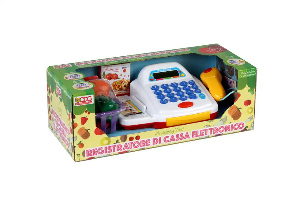 Registratore Di Cassa Basic Giocattolo Toyland Con Cestino Accessori Luci Suoni