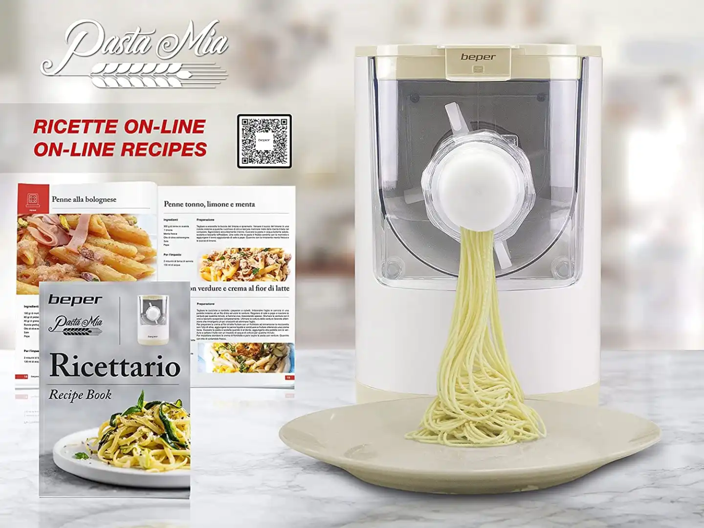 Macchina Per la Pasta Automatica Pasta Maker 200W 8 Trafile Diverse Pasta Fresca