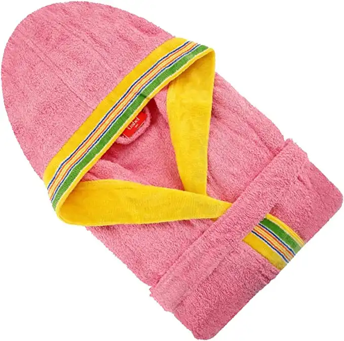 Accappatoio Junior Per Bambini PONGO Rosa GABEL Taglia 6 Spugna Di Puro Cotone