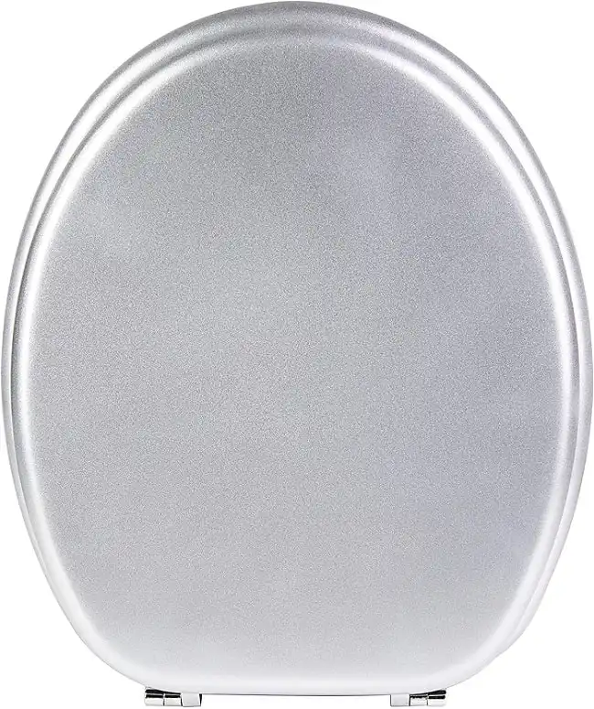 Copriwater Universale in Argento Copri Tavoletta WC Bagno Legno