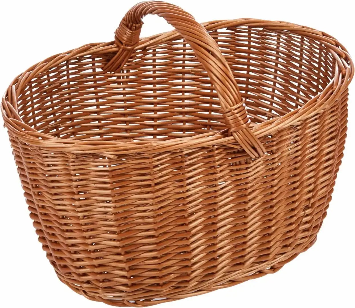 Cesta Cestino Cesto di Vimini Portalegna Ovale Multifunzione 50x35xh35 cm