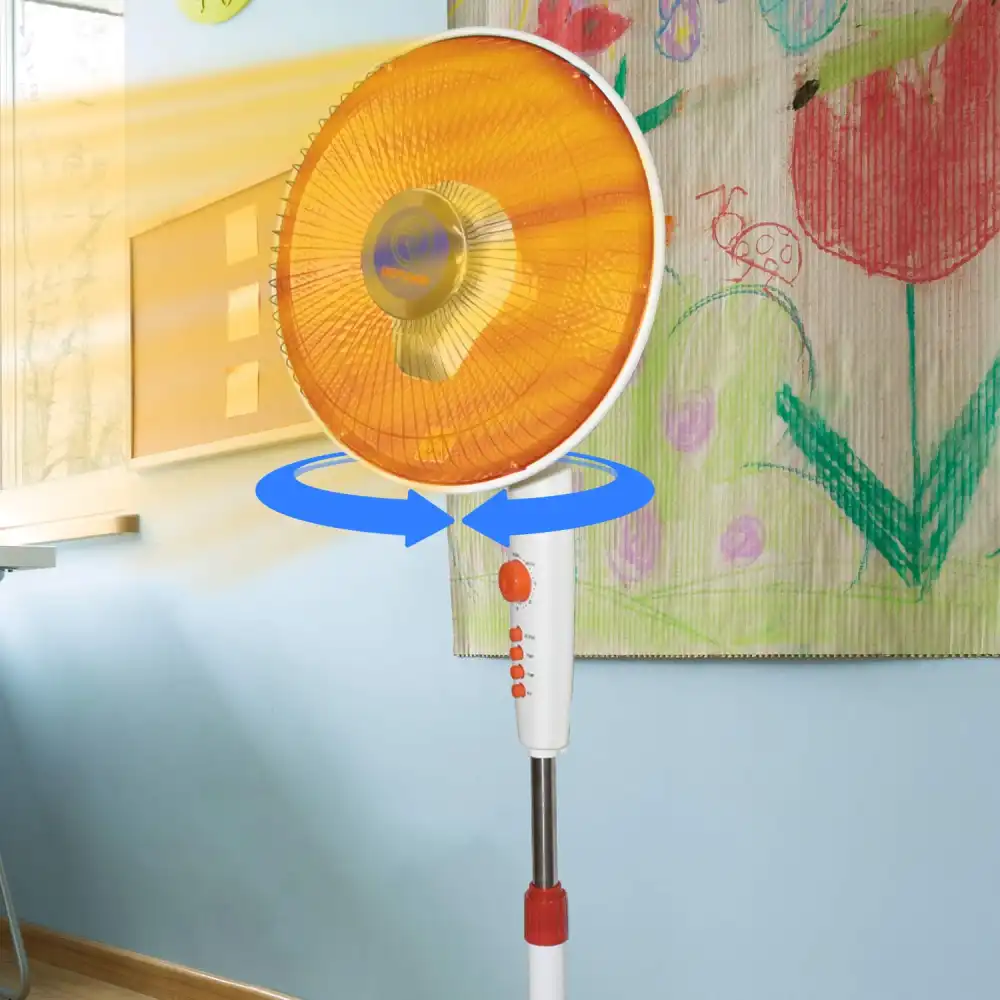 Stufa Con Rotazione a 90 Gradi Stufetta Oscillante al Carbonio 900W