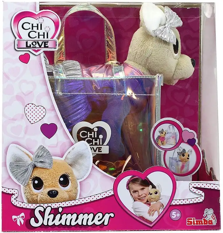 Chi Chi Love Shimmer Cucciolo alla Moda in Borsetta Trasparente Effetto Shimmer