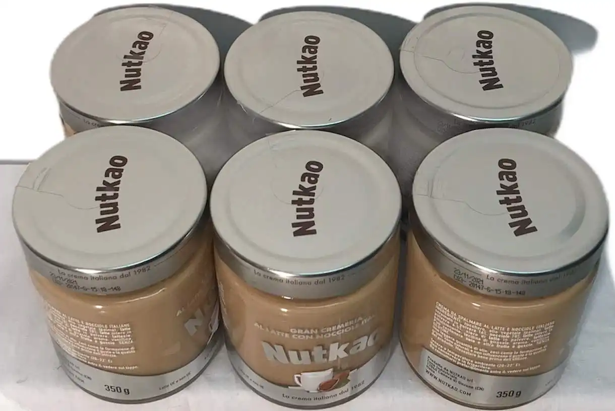 6 Pezzi Nutkao Gran Cremeria Crema al Latte e Nocciola da Spalmare da 350gr