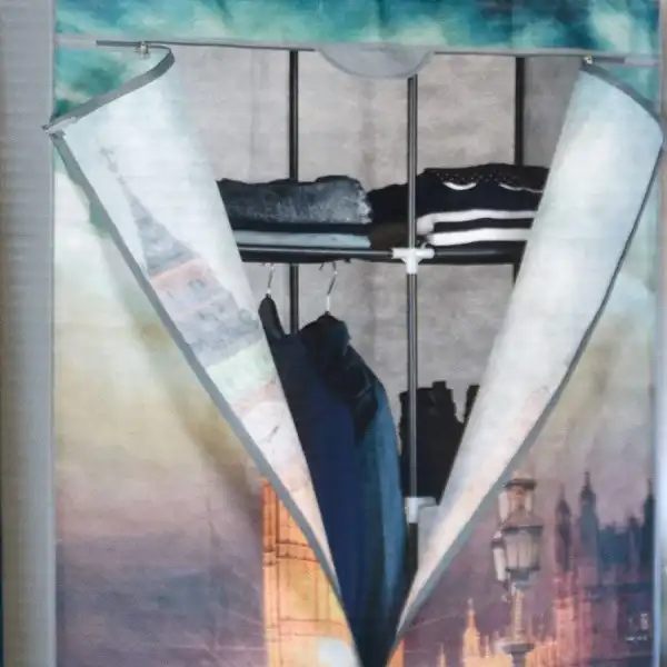 Armadio In Tessuto Guardaroba Vestiti BIG BEN Appendiabiti Campeggio 88x45x160cm