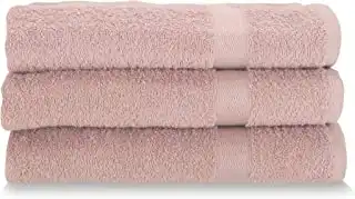 Set Di 3 Asciugamani Cm 60X100 Spugna Di Puro Cotone 420 G/MQ Rosa Gabel