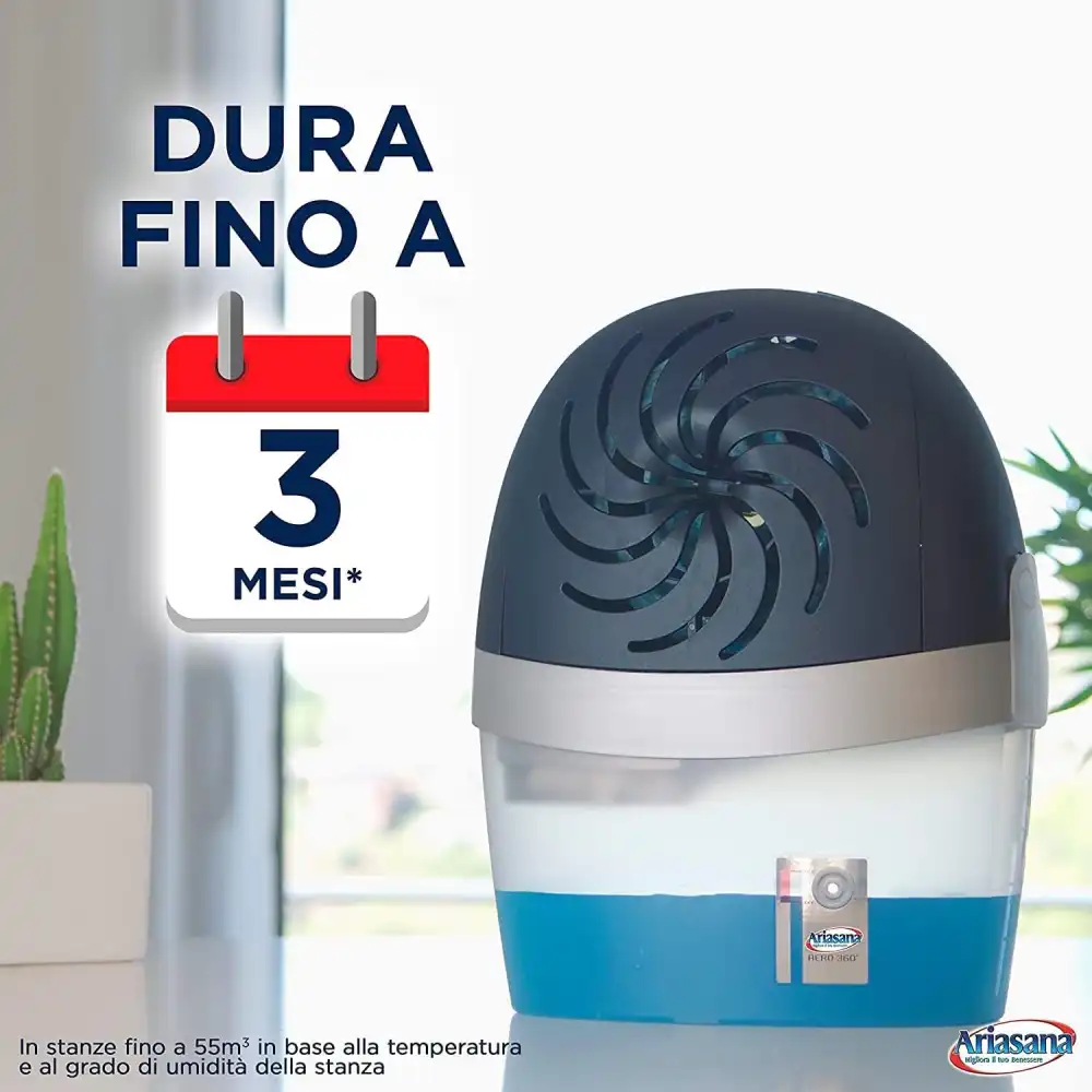 Ariasana Aero 360° Kit Assorbiumidità Deumidificatore Ricaricabile 2in1 Lavanda