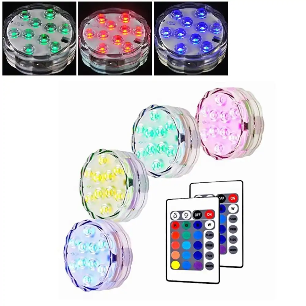 Luce Subacquea 10 Led Rgb Cambia Colore Con Telecomando Per Acquario