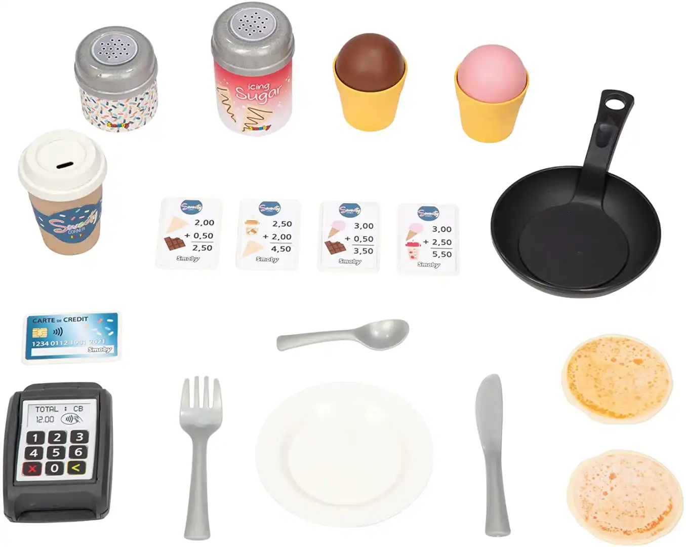 Smoby Casetta Sweety Corner Gelateria Casa Bambini da Giardino con 18 Accessori