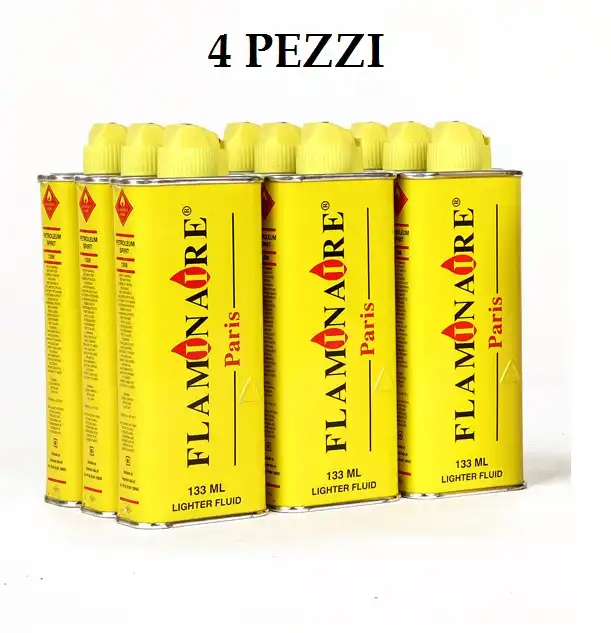 4x Lattine Benzina Per Accendini a Benzina Zippo 133 Ml Senza Grassi No Odore