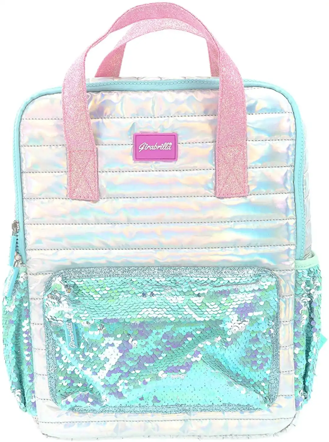 Zaino Zainetto Girabrilla Puffer Glam per Bambine con Tasche in Paillettes