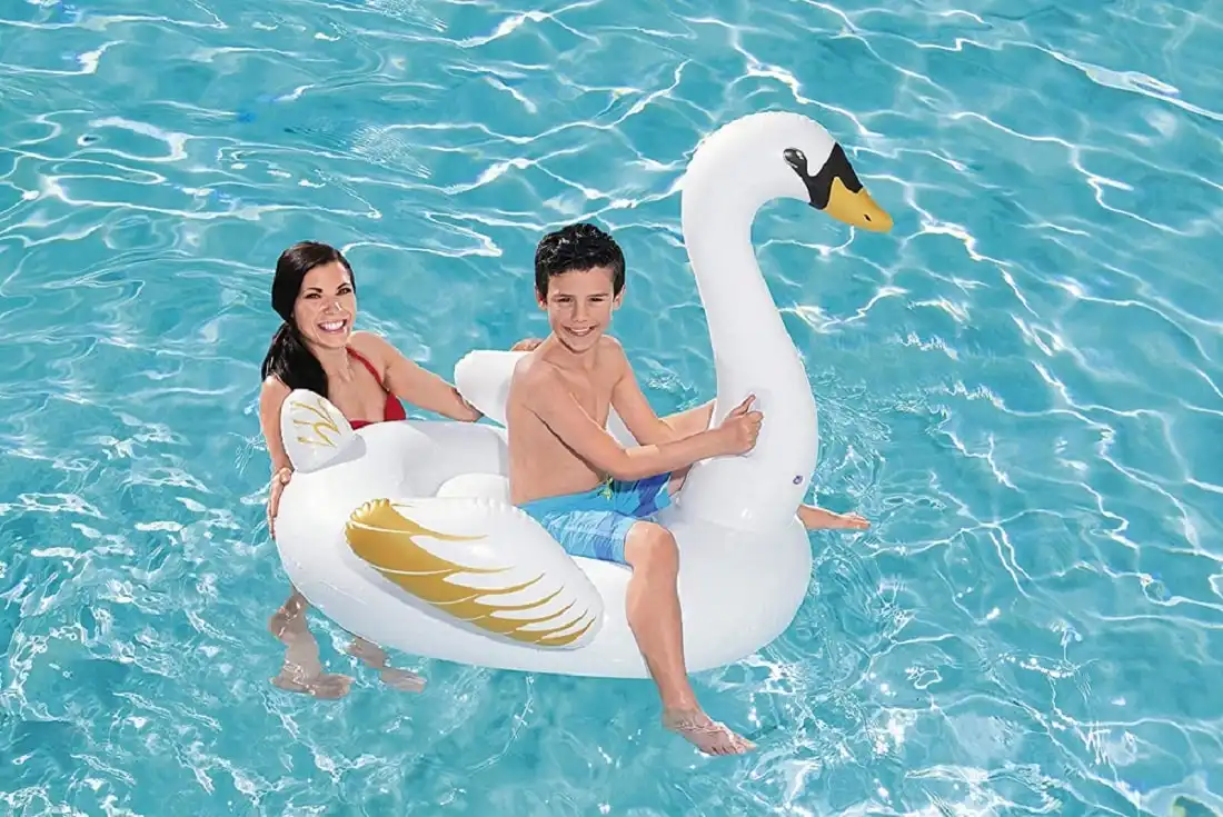 Cigno cavalcabile gonfiabile gioco per bambini mare piscina 122x122 cm bestway