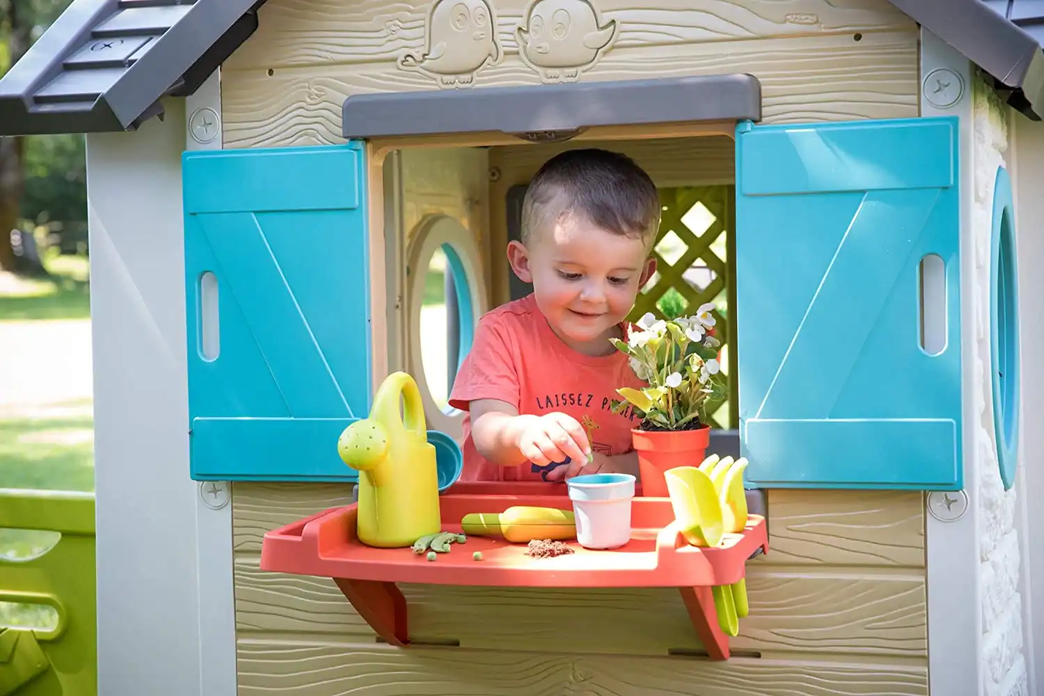 Casa Casetta Per Bambini Garden House Con Accessori Giardinaggio 128x132x135 cm