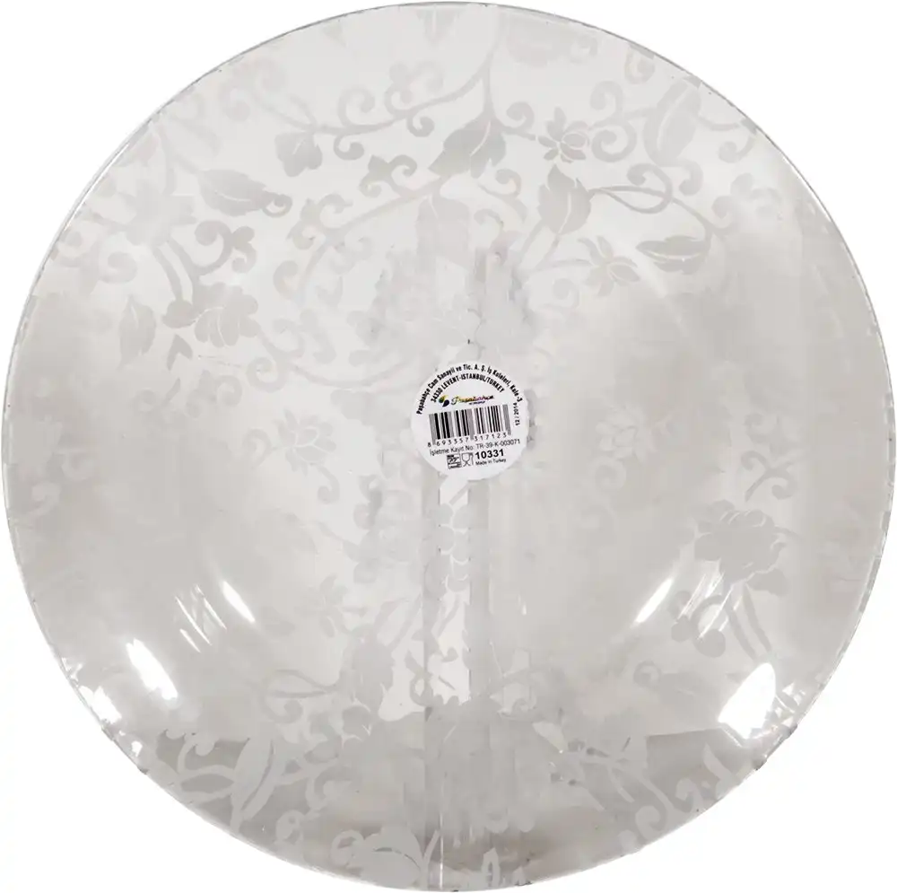 Piatto Fondo da Tavola in Vetro 22 cm con Decori per Casa Ristorante Bar