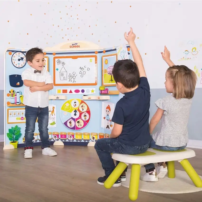 Smoby Gioco della Scuola Classe Virtuale con 80 Accessori Richiudibile 135cm