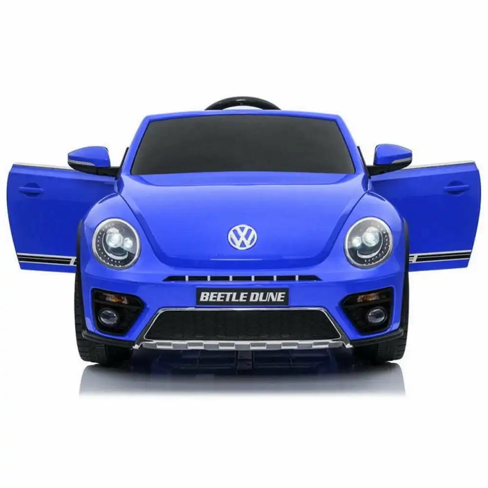 Auto Elettrica Per Bambini Volkswagen Beetle Dune 12V Blu Sedili in Pelle