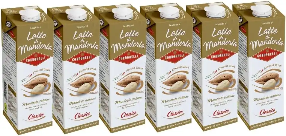 Condorelli Latte di Mandorla Classico Mandorle Italiane 6 Brik da 1 Litro