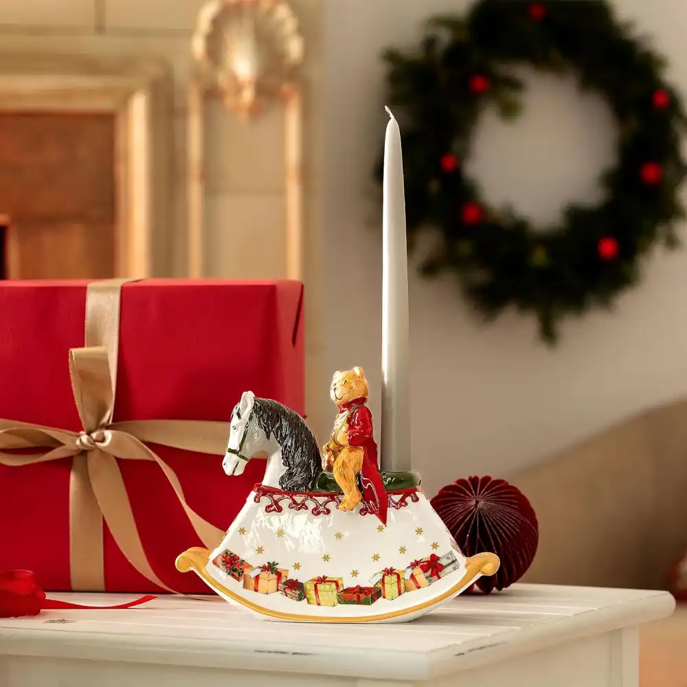 Decorazione Natale Cavallo a dondolo Portacandela Villeroy & Boch Christmas Toys