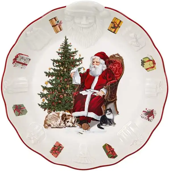 Villeroy&Boch Ciotola Piatto Natale Con Rilievo Babbo Natale in Porcellana 25cm