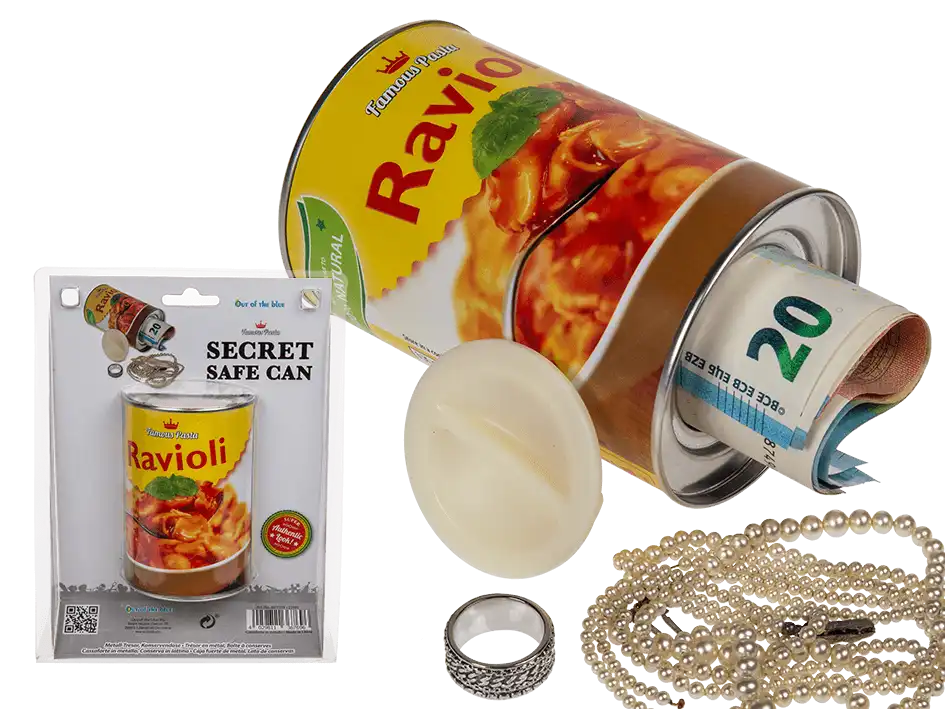 Salvadanaio Cassaforte a Forma di Lattina Barattolo Ravioli Camuffata