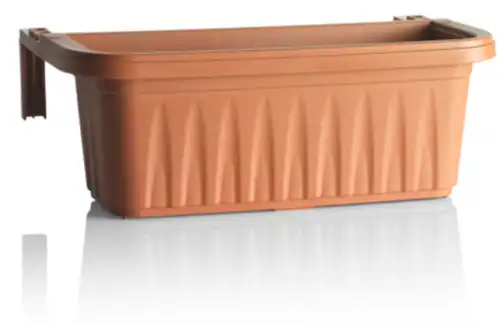 Vaso Fioriera Rondine da Balcone Plastica Regolabile 50 CM Terracotta