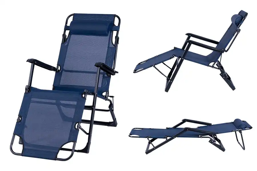 Sedia Pieghevole Gravita' Zero Blu Per Giardino Enrico Coveri Tubolare 20x40MM
