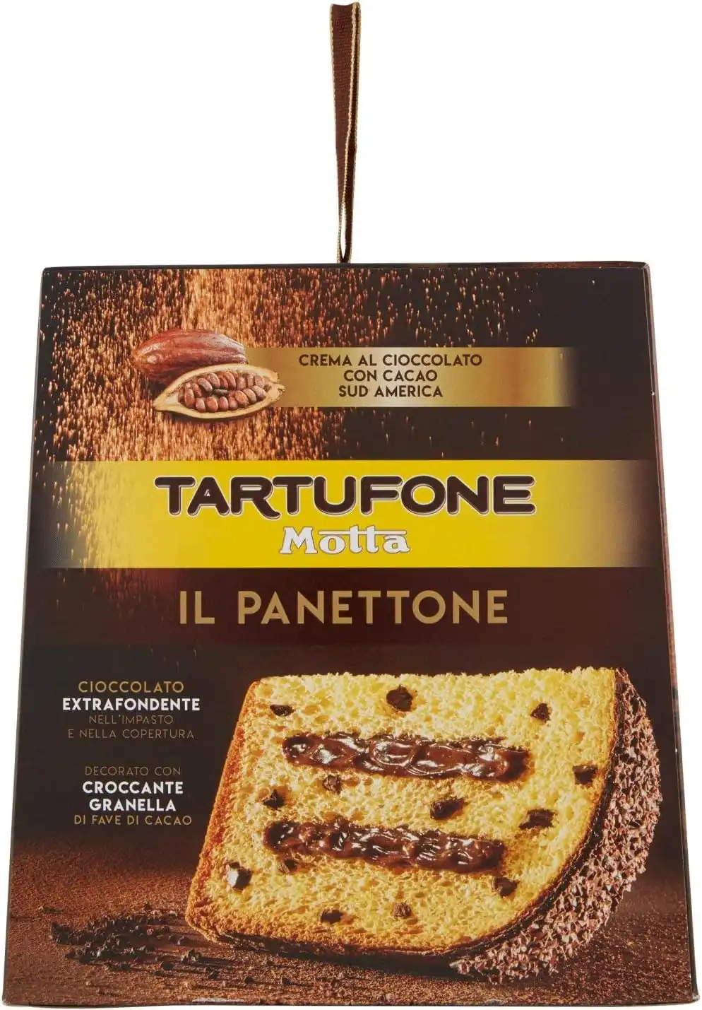 Tartufone Motta Panettone 800g Farcito Senza Canditi Cioccolato Extra Fondente