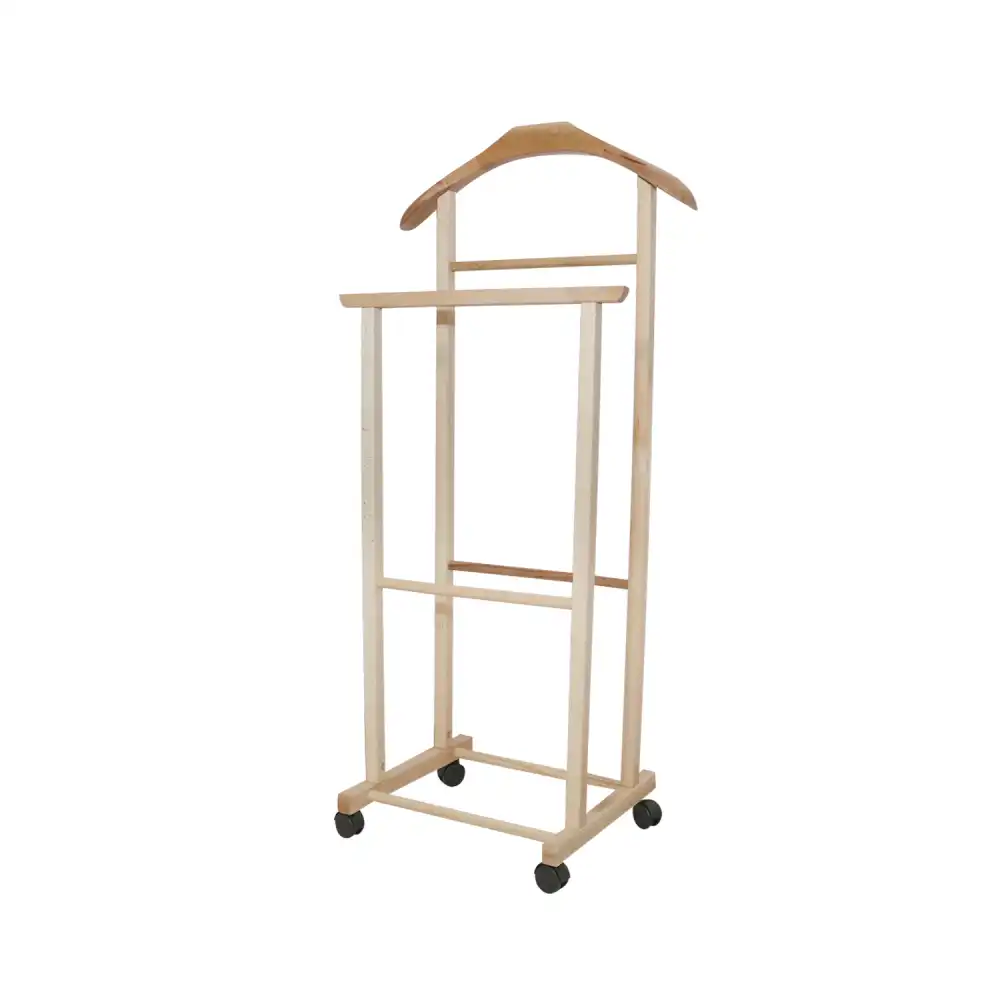 Appendiabiti Indossatore Appendi Abiti Servo Muto Per Camera Con Ruote Legno