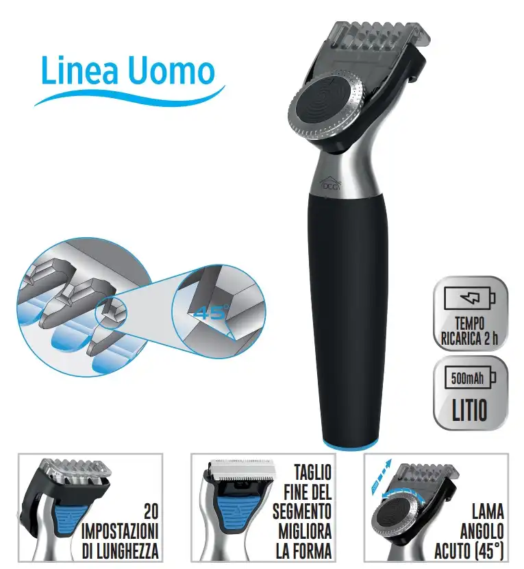 Rasoio Elettrico Professionale Regola Barba Ricaricabile e Regolatore Lunghezza