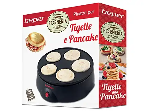 Macchina Piastra Per Tigelle Frittelle Pancake Diametro 23,5CM 700W Beper 90.492