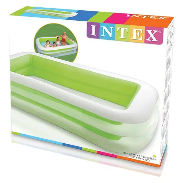 Intex Piscina Famiglia Gonfiabile Verde con 2 Camere ad aria per Giardino Estate