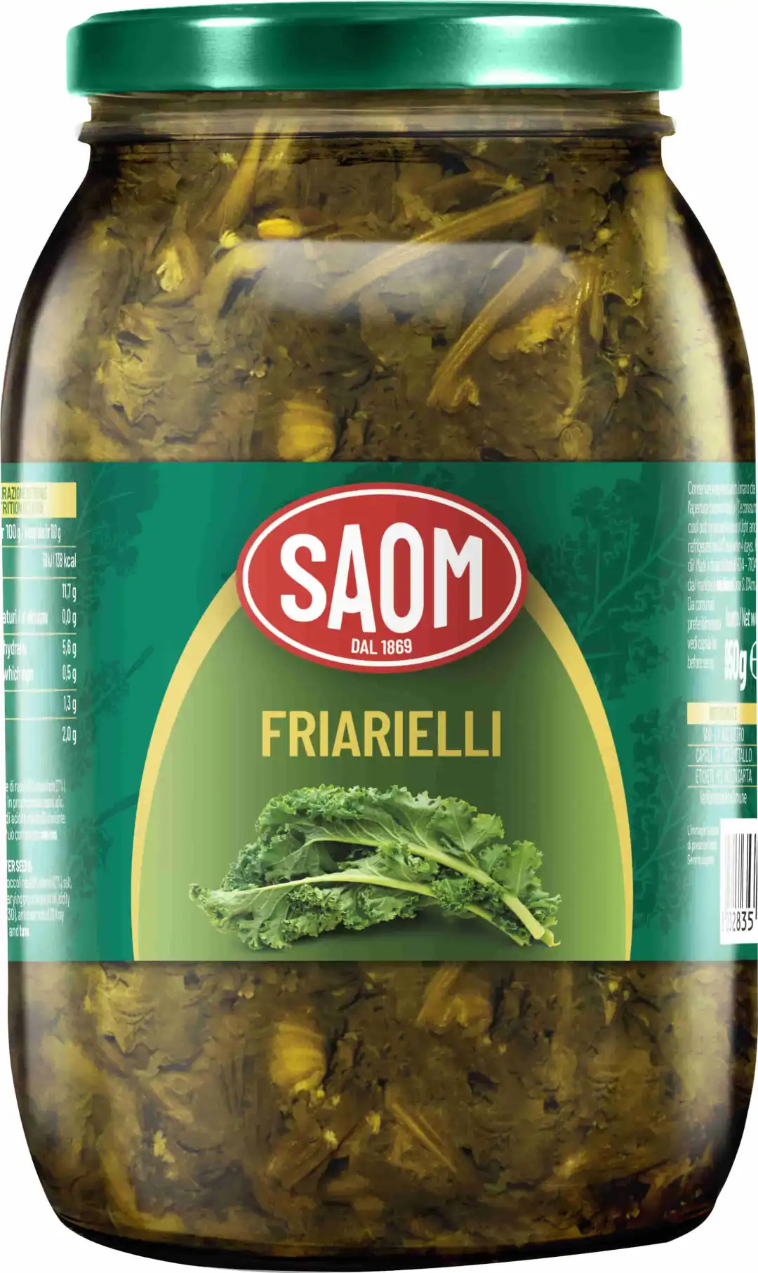 6x Saom Friarielli Napoletani in Olio 960gr in Barattolo di Vetro 6x960gr
