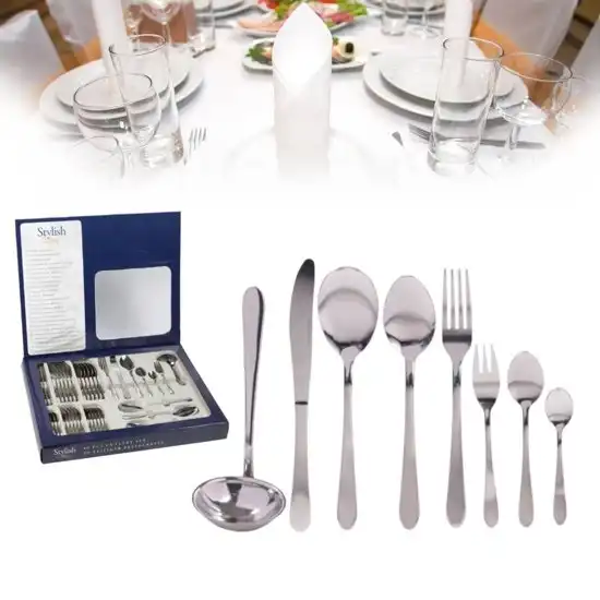 Servizio Set Completo Di 40 Posate In Acciaio Inox Stylish Cutlery Elegante