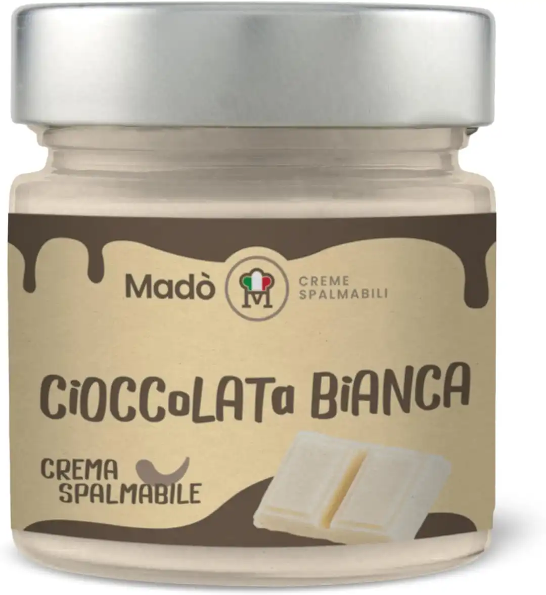 MADÒ Crema Spalmabile al Cioccolato Bianco Artigianale Vasetto da 350g