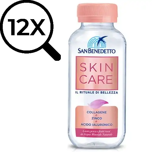 12x San Benedetto Skin Care Acqua Naturale Minerale Pesca-Frutti Rossi 12x200ml